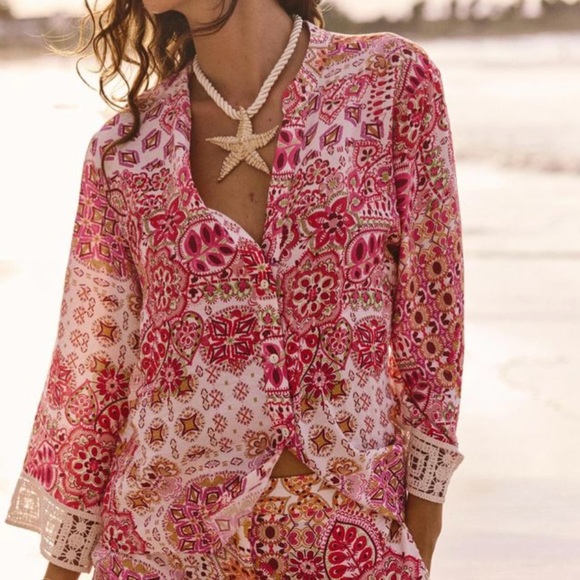 Zara Tops - Zara Medium Patchwork Blouse Top